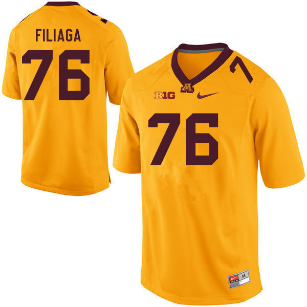 Men #76 Chuck Filiaga Minnesota Golden Gophers College Football Jerseys Sale-Gold